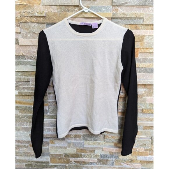 Autumn Cashmere Two Tone Black White Long Sleeve Sweater Womens Small - Picture 1 of 3